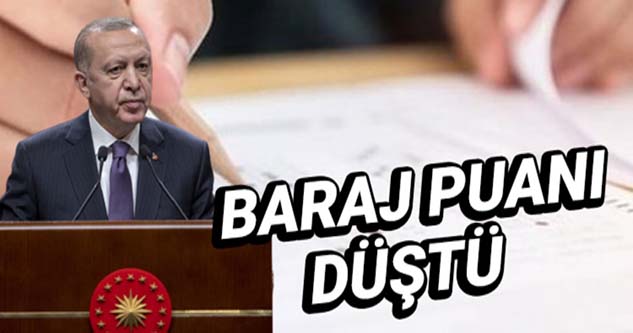 Cumhurbaşkanı Erdoğan duyurdu: YKS barajı düştü!