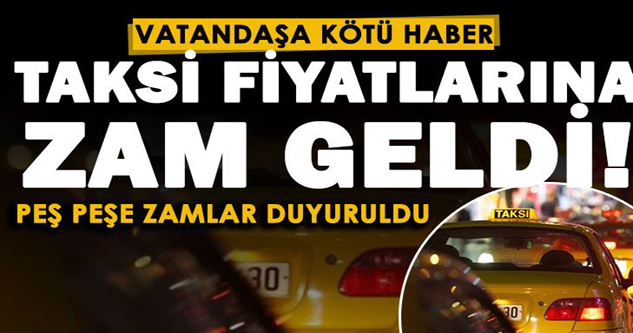 Bursa'da taksi fiyatlarına yine zam