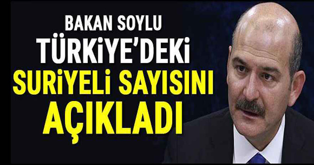 Bakan Soylu, Türkiye'deki Suriyeli rakamını açıkladı