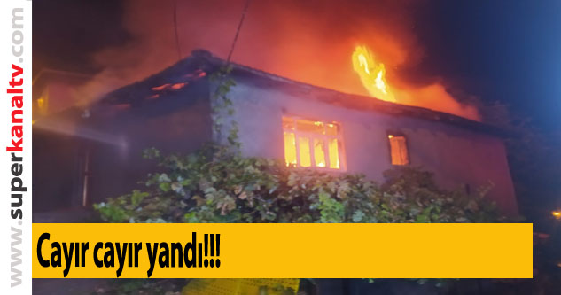 Bursa'da tek katlı ev alev alev yandı!